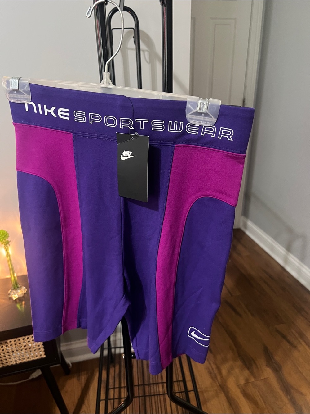 Nike Women's Purple & Fuchsia Sports Bike Shorts